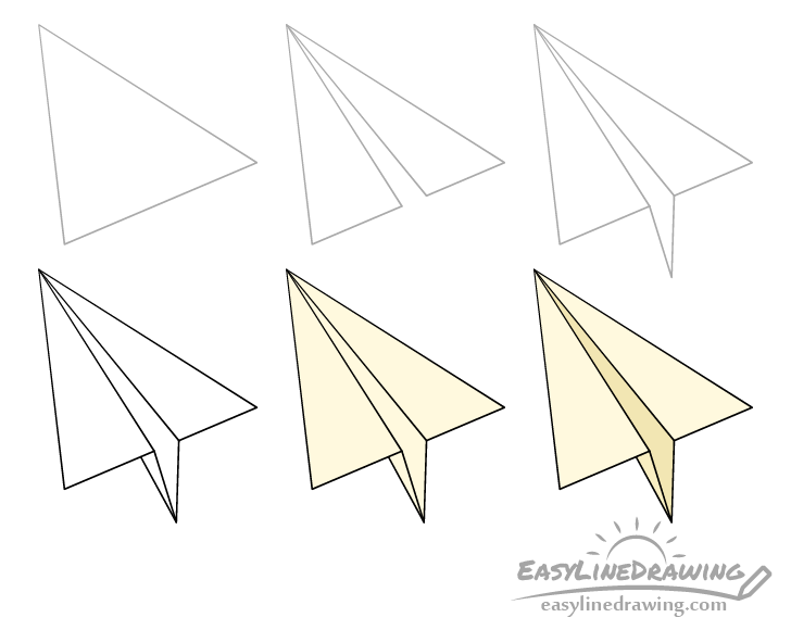 How To Draw A Paper Airplane Step By Step EasyLineDrawing