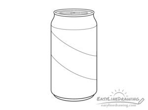 How To Draw A Can Of Pop Step By Step - Easylinedrawing