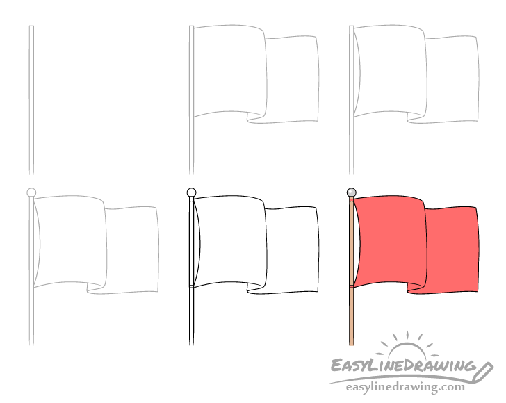 Flag drawing step by step