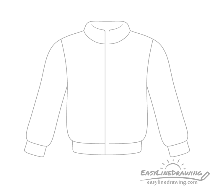 Outer jacket fashion flat sketch template5 Vector Image