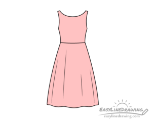 How to Draw a Dress Step by Step - EasyLineDrawing