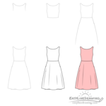 How to Draw a Dress Step by Step - EasyLineDrawing