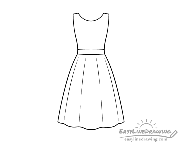 how to draw dresses step by step for kids