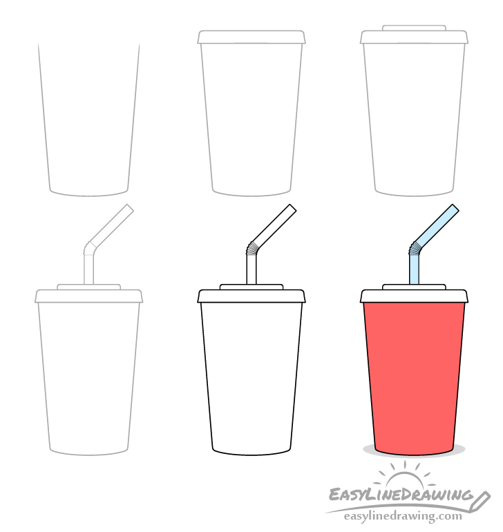 How to Draw a Soda Cup in 6 Steps EasyLineDrawing
