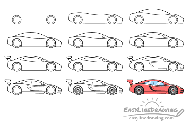 How to Draw a Racecar - Really Easy Drawing Tutorial