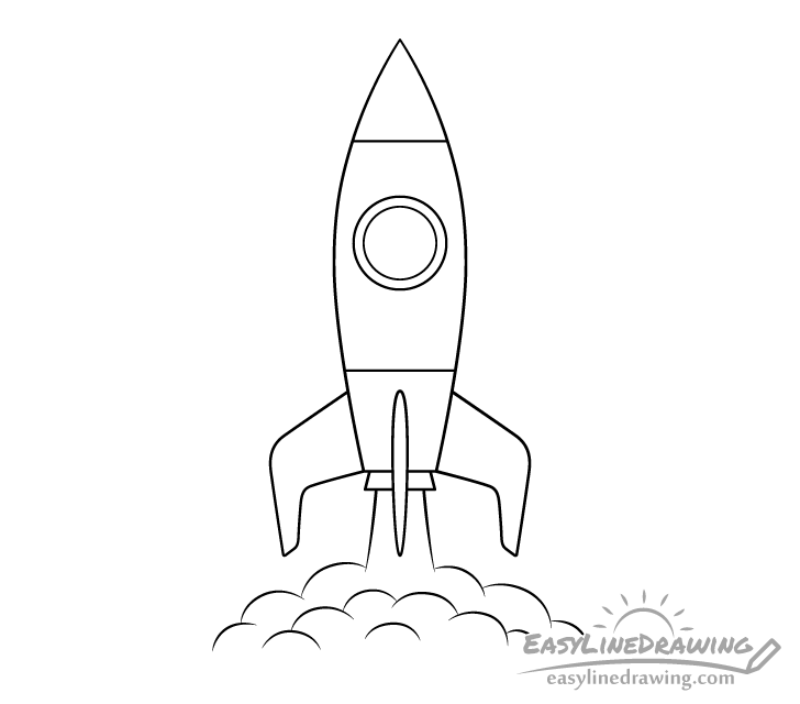 rocket line drawing