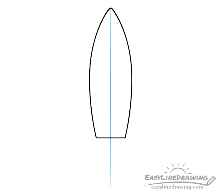 Rocket outline guide line drawing