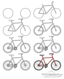 How to Draw a Bike Step by Step - EasyLineDrawing